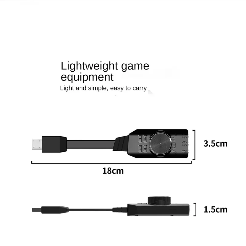 Kartu suara Game komputer USB eksternal 7.1 Saluran, kartu Audio eksternal untuk Gaming PUBG 3.5mm colokan adaptor USB dan Mainkan PC Laptop