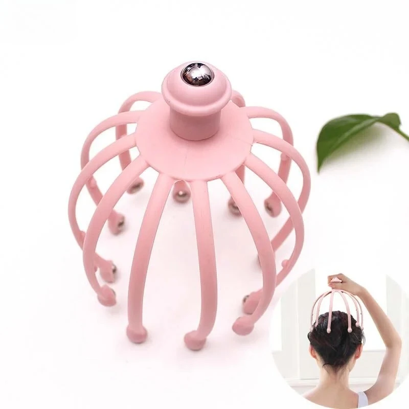 18/12 Octopus Steel Scalp Head Massager Neck Massage Stress Relax Spa Healing Alloy Health Care Tool Body Head Massage Tool