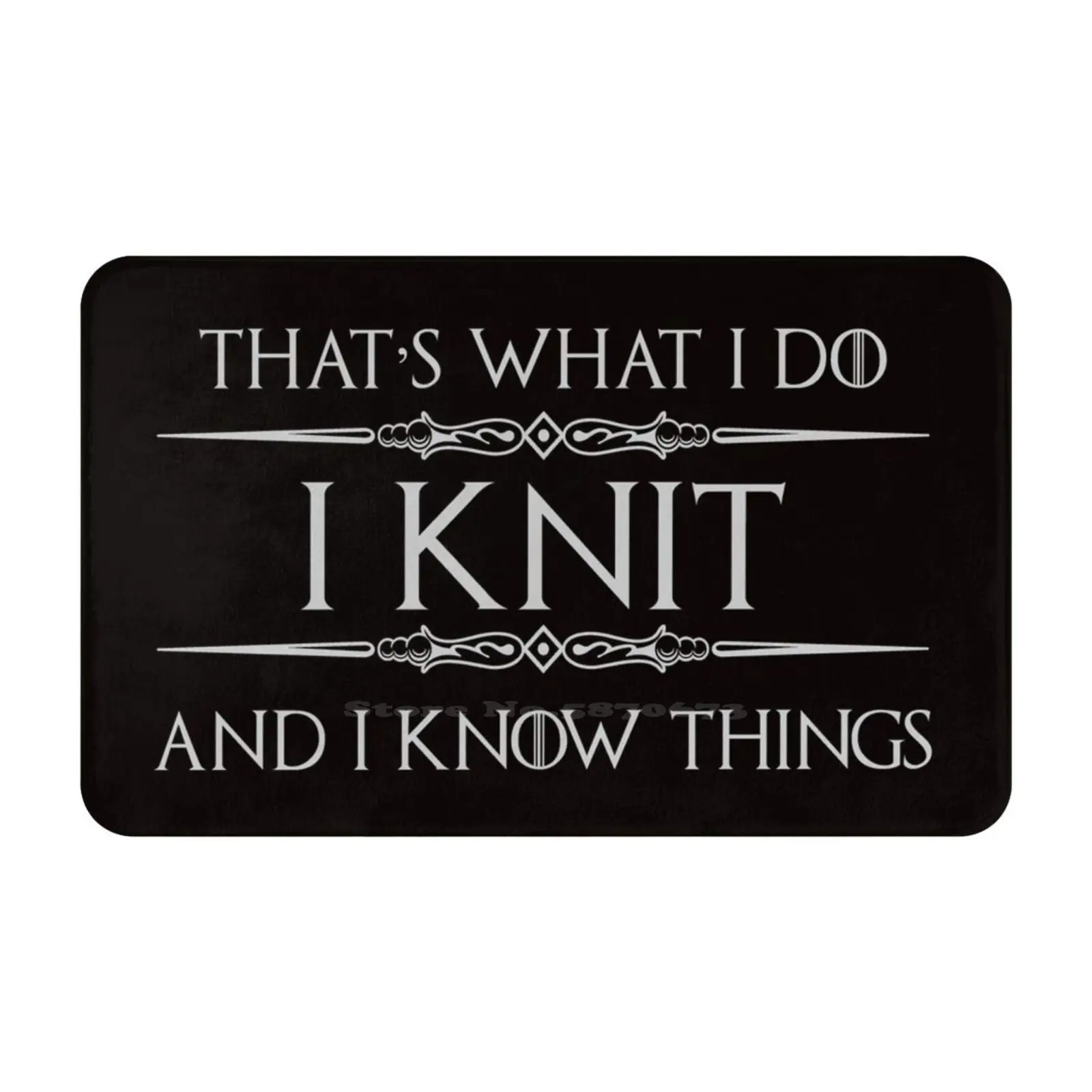 Knitting Gifts For Knitters-I Knit & I Know Things Funny Gift Ideas For Knitting Lovers With Yarn Tote Bag & Needles Door Mat