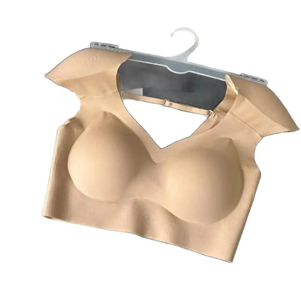 V-neck Right-angle Shoulder Bra Invisible Chest Binder Shoulder Pad Vest Lingerie Seamless Underwear for Women Girls Shapewear
