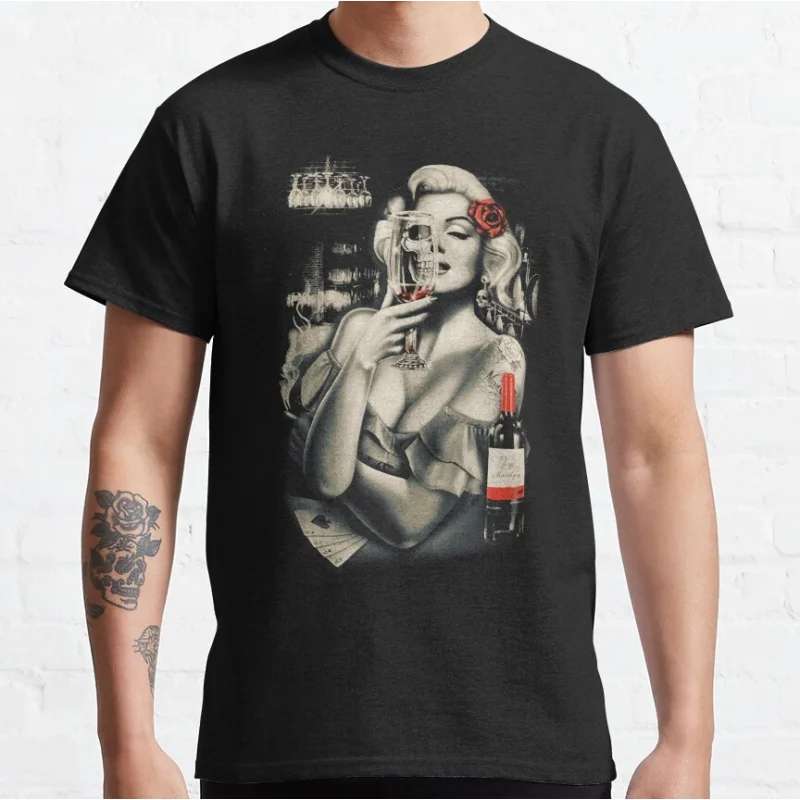 

Famous actress Marilyn Monroe Wine Vintage moviestar Graphic T Shirts large size Adult tops S-6XL 100% cotton
