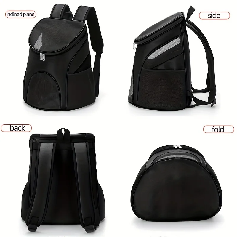 1pc Nylon Material Pet Large Capacity Dog Backpack Breathable Portable Backpack Suitable For Small Dog