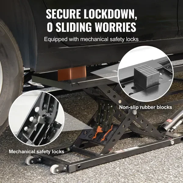 VEVOR Car Lift, 7,000 LBS Capacity Portable Car Lift, with Extended-Length Plates, 26.8' Max. Height, Heavy-duty Carbon Steel Tr