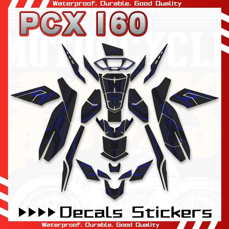 New For Honda PCX160 PCX 160 2021-2024 Motorcycle Whole Body 3D Gel Decoraction Decals Anti-Scratch Protective Stickers pcx160