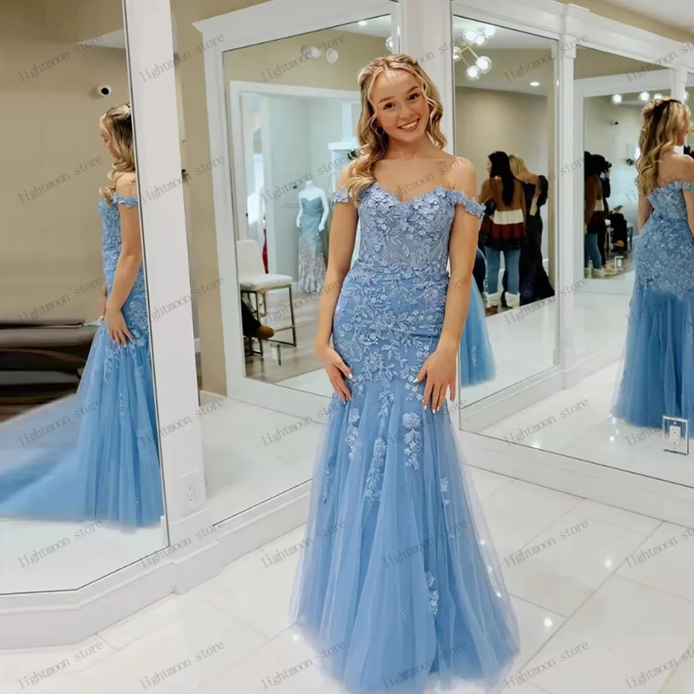 فساتين سهرة رائعة فستان رائع للحفلات الراقصة مزين بالدانتيل قبالة الكتف رداء ساحر من فيستدوس دي غالا مخصص 2026 #1