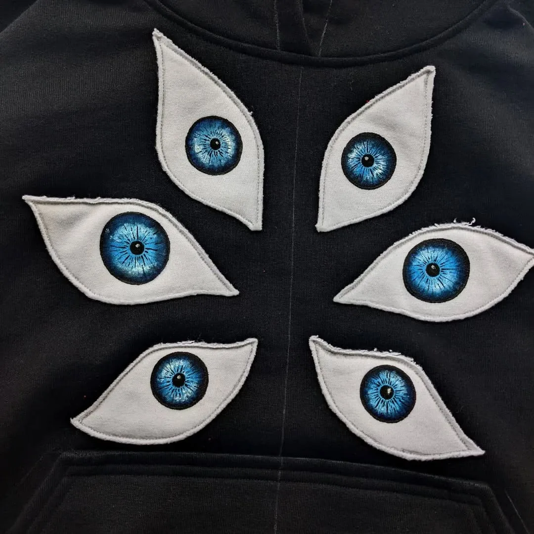 Y2K Trend Casual Autumn Winter Hip Hop Gothic Eye Pattern Adhesive Female Hoodie Sweatshirts Harajuku Kawaii Clothes Sprots Tops