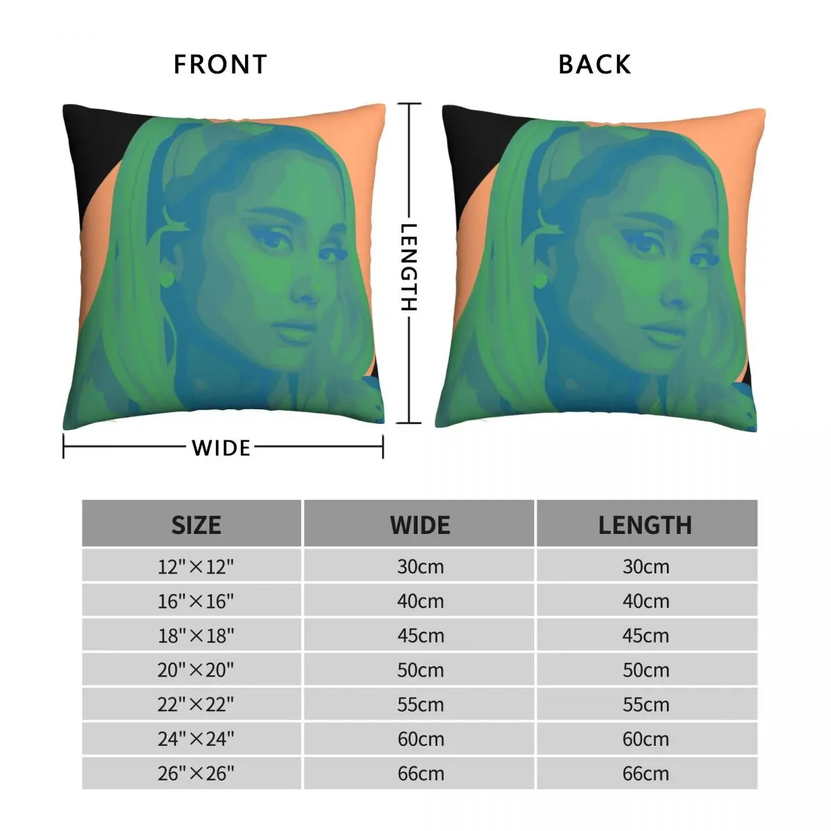 Ariana Green Blue Square Pillowcase Polyester Linen Velvet Pattern Zip Decor Throw Pillow Case Sofa Cushion Cover