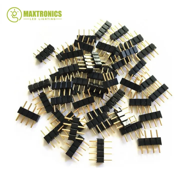 100pcs/lot 4Pin 5Pin Needle Connector Male Plug Connector Adapter No Welding Solderl For RGB 5050 LED Strip Lights Tape Connect