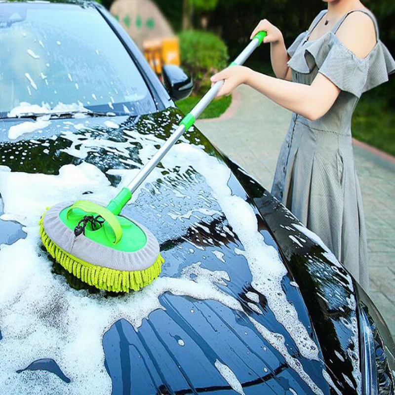 Car Cleaning Brush Car Mop Car Brush Adjustable Car Wash Brush Telescoping Long Handle Cleaning Mop Auto Cleaner Car Clean Tool