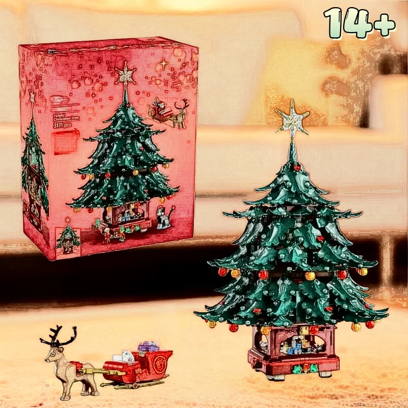 

IN STOCK 3171PCS 2026 New Christmas Tree Building Blocks FIT 41843 Model Ornament Toys Birthday Xmas Gift Home Decor