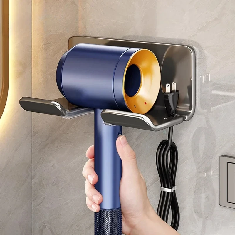 Hair Dryer Holder For Dyson Wall Mounted Hair Straightener Stand Nail-free Hair Dryer Support Bathroom Organizer Storage Shelf