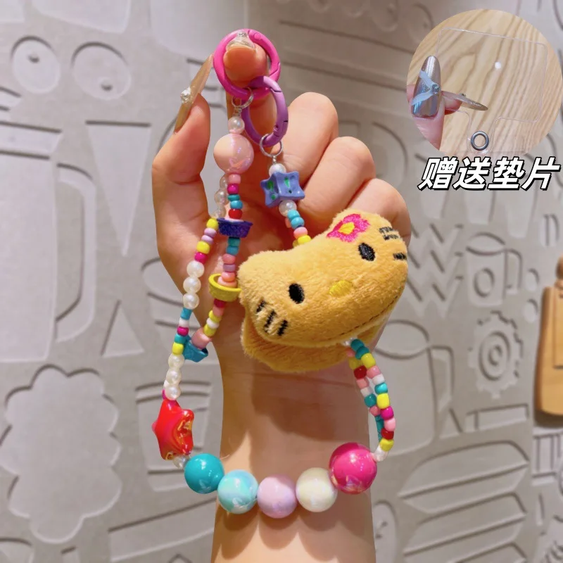 Leuke Kitty Pluche Sleutelhanger Cartoon Anime Kitten Pluche Pop Meisje Rugzak Hanger Kleurrijke Telefoon Ketting Decoratie Kerstcadeau
