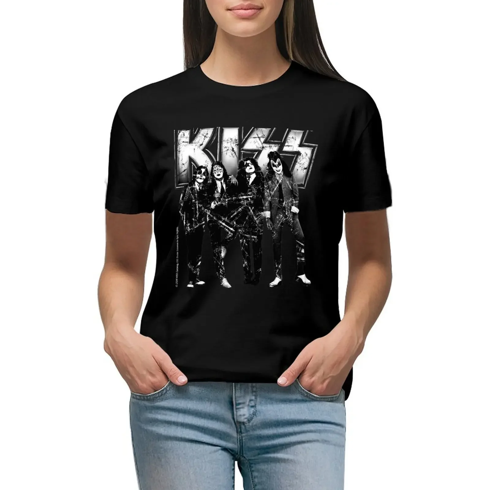 

KISS the band T-Shirt lady clothes animal print shirt for girls t shirts for Women graphic