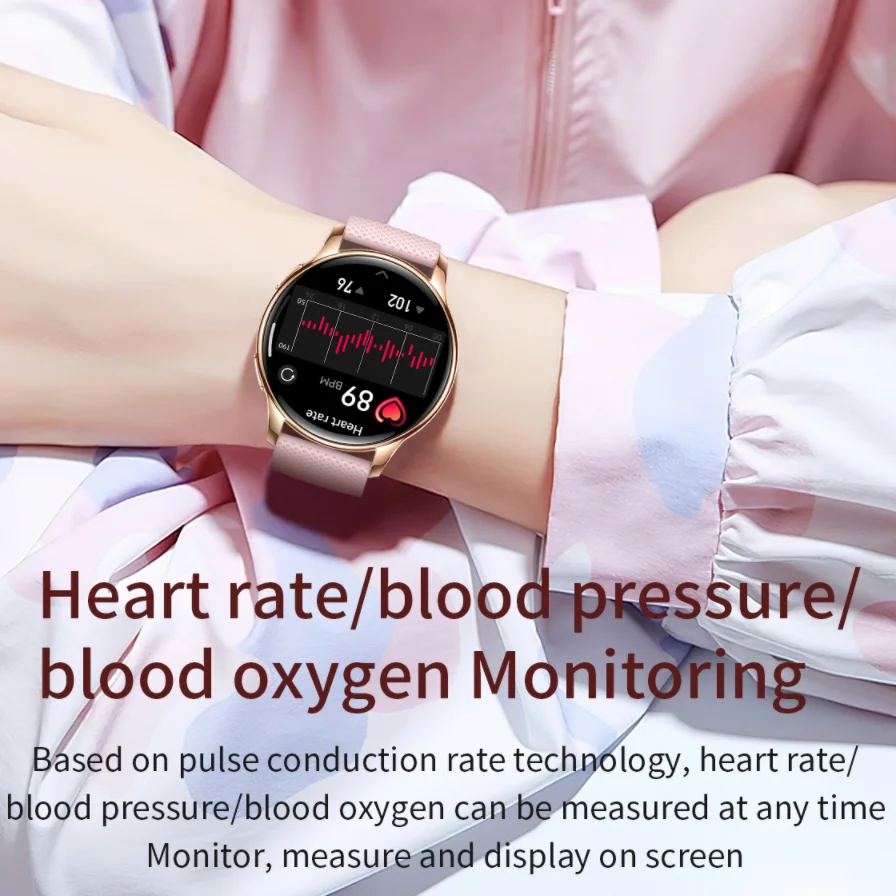 Getfitsoo 스마트 워치 여성용 Amoled 스크린 HD 블루투스 통화, IP68 방수 스포츠 여성용 스마트워치, 샤오미, 1.32 인치