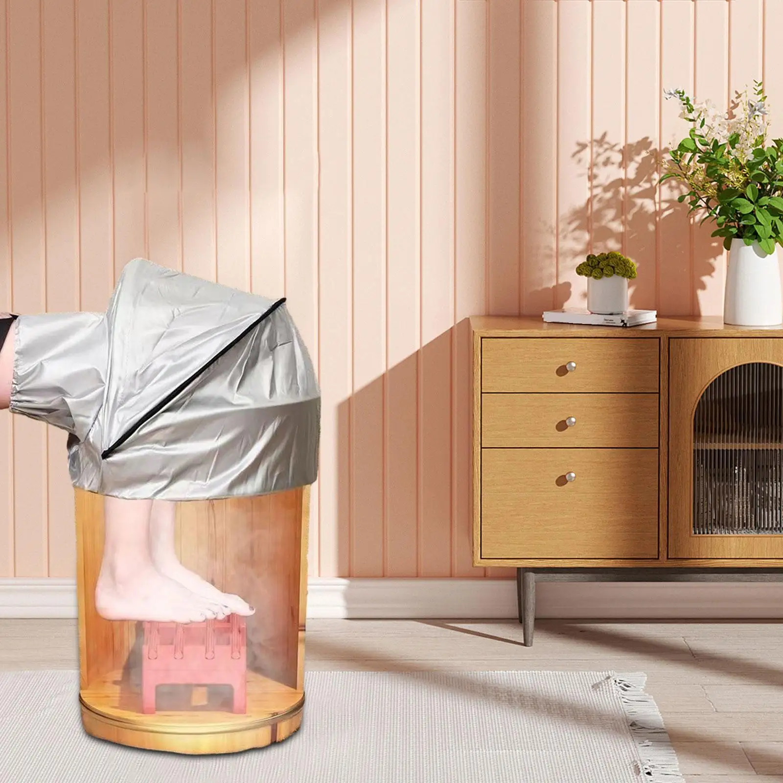 

Wood Foot Bath,Foot Tub Foot SPA,Comfortable,Portable,Multipurpose Pedicure Foot Soak for Soaking Feet for Home Sauna