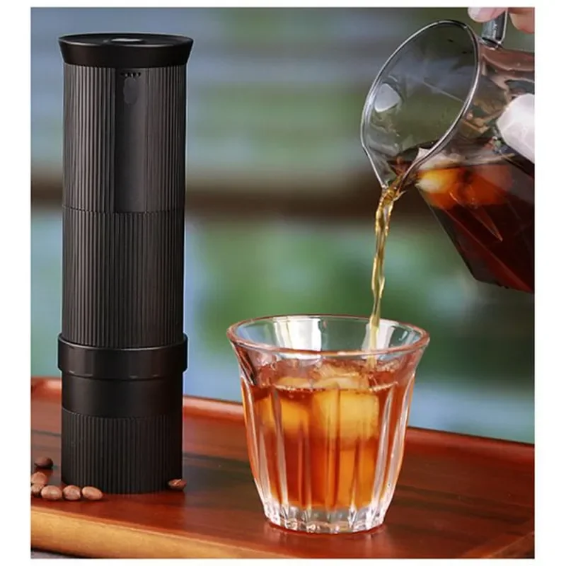 Electric Coffee Grinder Stainless Steel Core Aluminum Alloy Body Black Metal Housing Professional Bean Milling Machine for