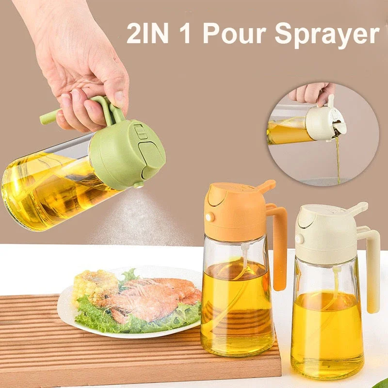 Difusor de vinagrera de aceite, pulverizador de aceite en aerosol para cocina, pulidor de aceite en aerosol de 500ml, suministros de condimentos de cocina para freidora de aire, ensalada y Camping