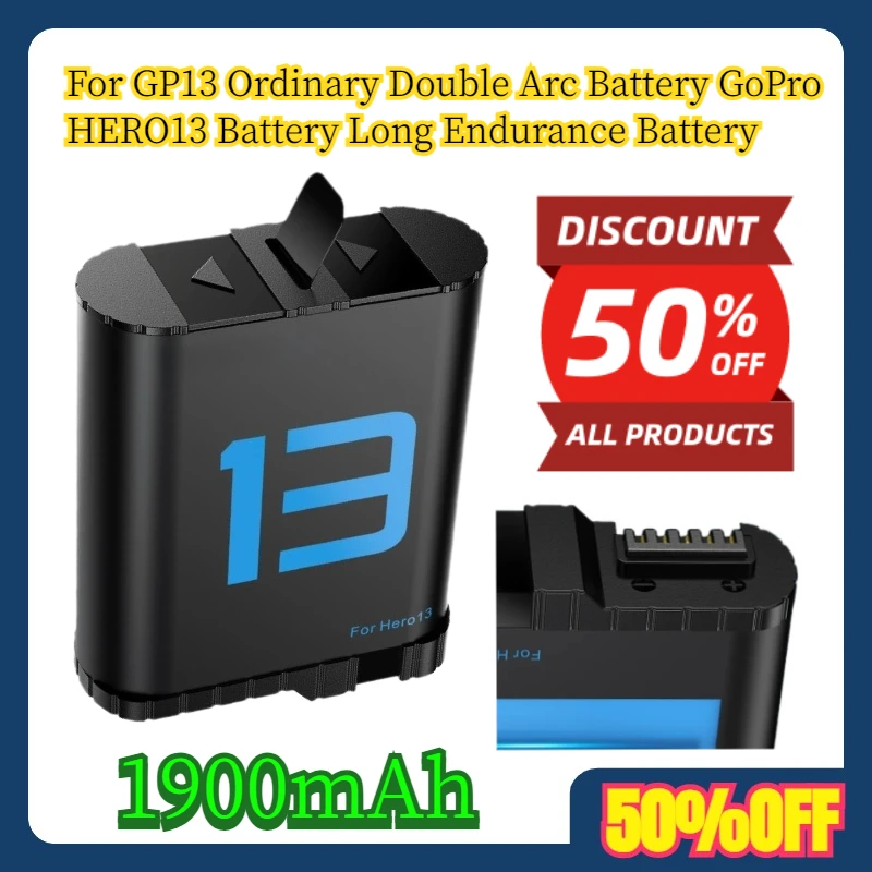 

1900mAh For GP13 Ordinary Double Arc Battery GoPro HERO13 Battery Long Endurance Battery