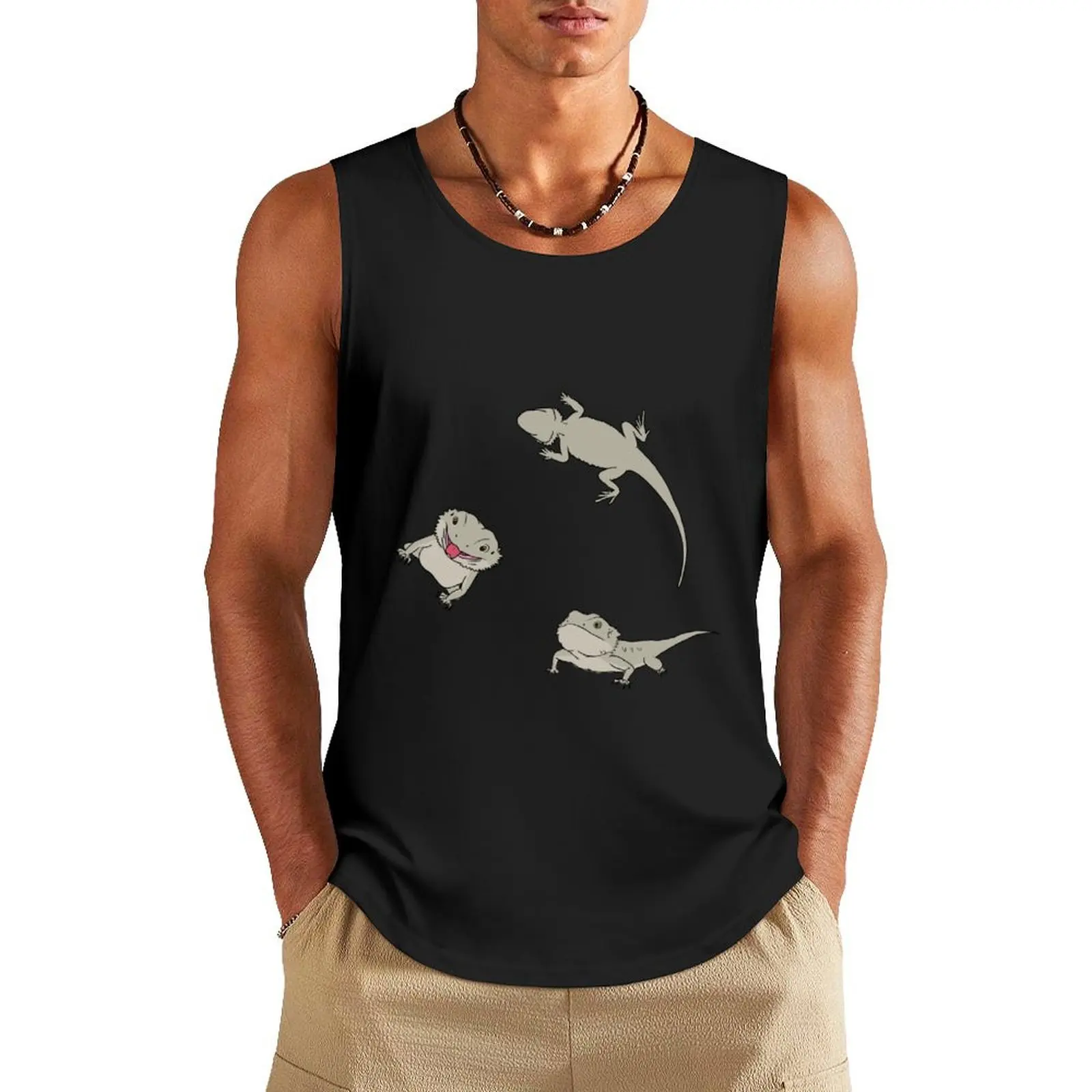 

bearded dragon grey no stripes Tank Top bodybuilding for men gym man sexycostume