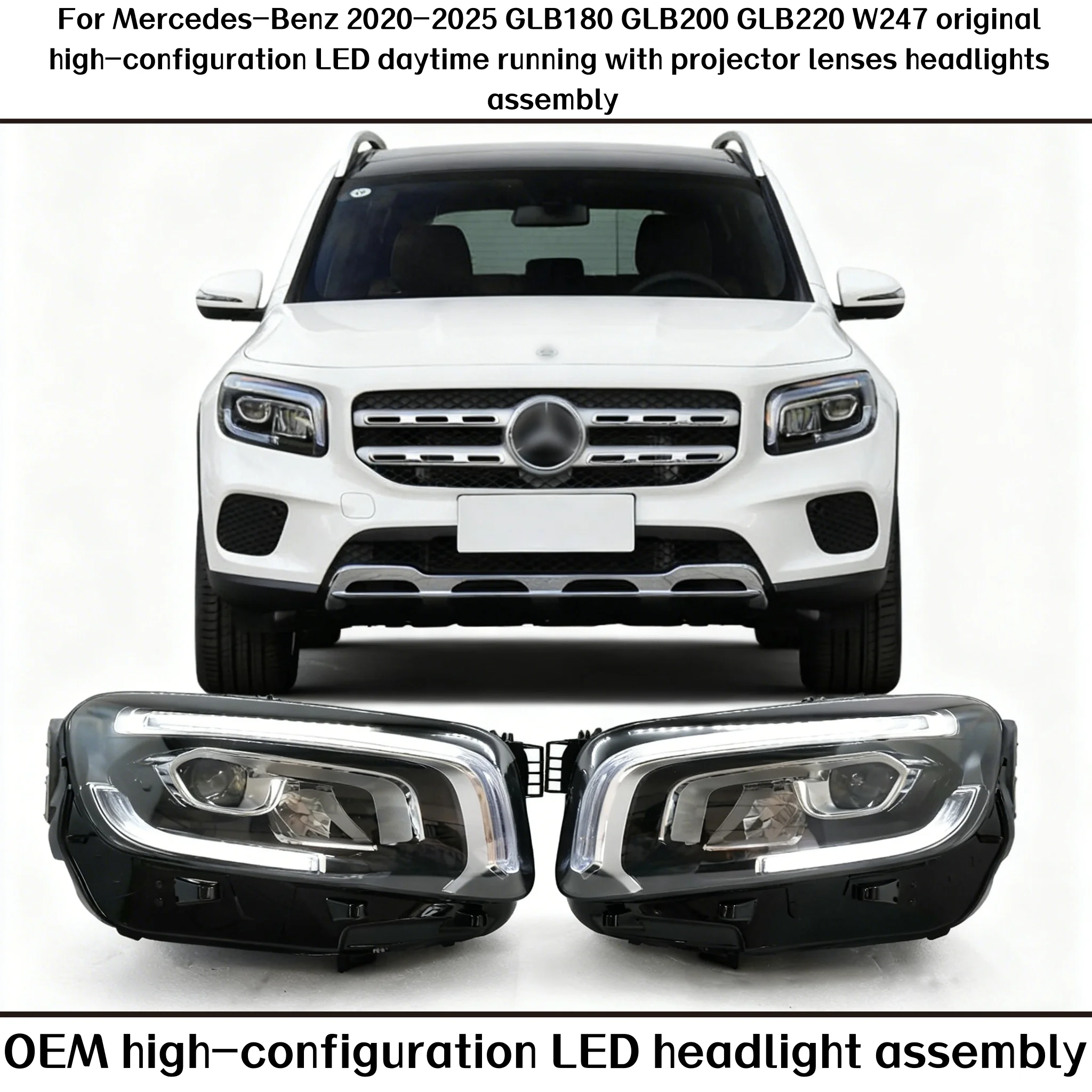 For Benz 2020-2025 GLB180 GLB200 GLB220 W247 Original High-configuration LED Daytime Running Turning lens Headlights Assembly