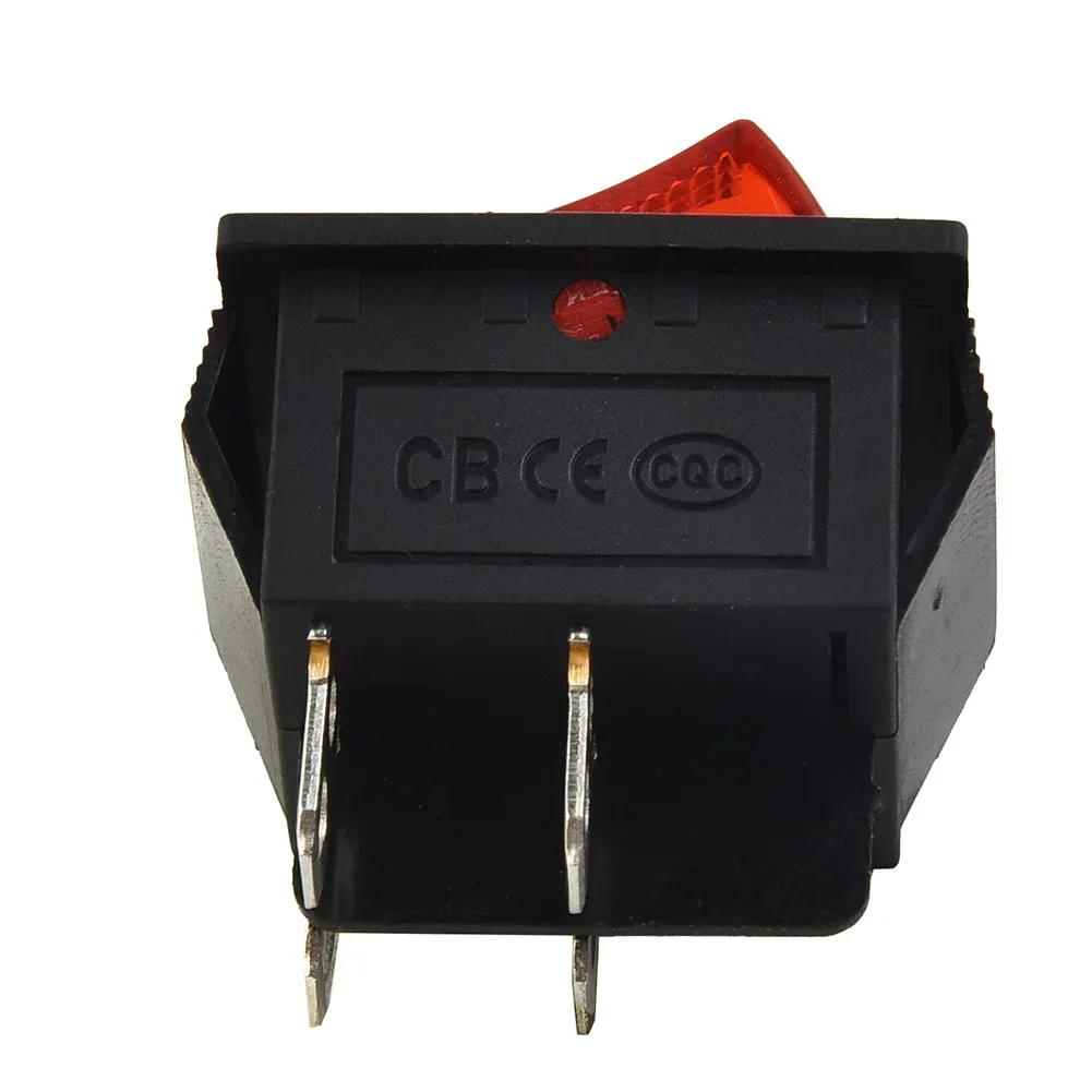 

10 кулисных переключателей DPST KCD4 с красным светом для управления электрическими инструментами, номиналом переменного тока 15 А/250 В и 20 А/125 В