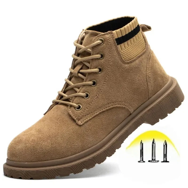 Work Safety Shoes Anti-Smashing Steel Toe Puncture Proof Construction Lightweight Breathable Sneakers Boots Men Women Air Light