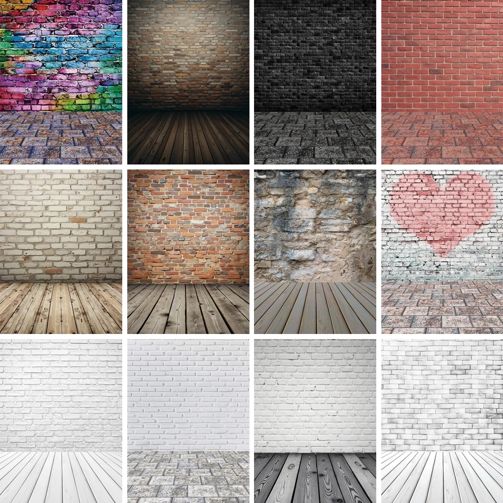 

MOON.QG Red Brick Wall Black Photo Backdrop Product Photography Props Background Photographic Studio Wallpapers Party Decoration