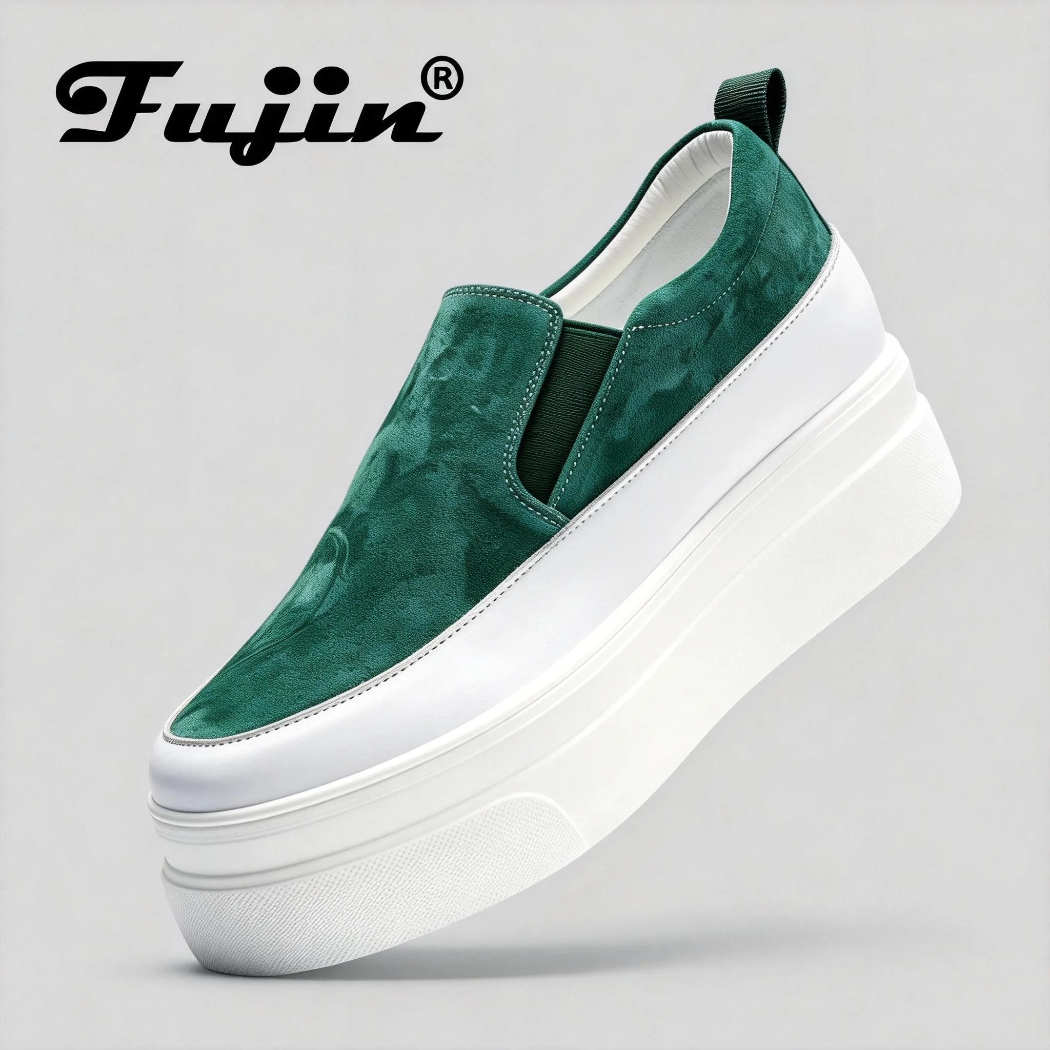 

Fujin женская обувь из натуральной кожи, кроссовки на танкетке, массивные туфли без шнуровки, женская повседневная обувь, весна-осень