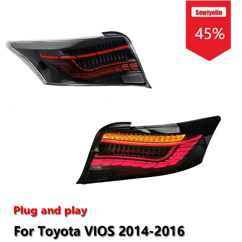 

Sewiyolin Car LED Tail Light Assemblies For Toyota VIOS 2014-2016 Lamp Fog DRL Brake Turn Signal Lamp Plug and Play