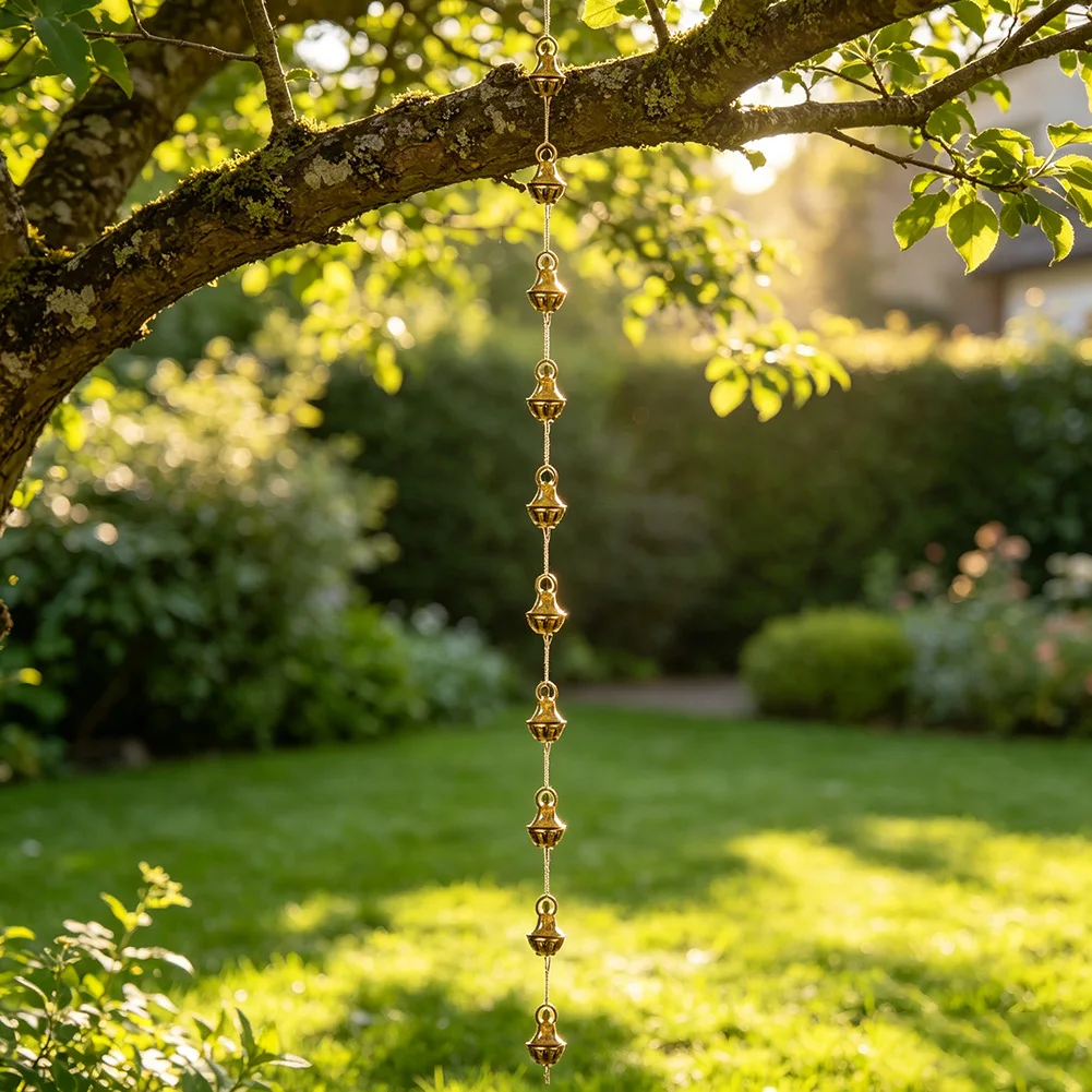 Elegant 10.2ft Buddha Rain Chain For Gutters, Adjustable Decorative Water Diverter, Soothing‑Sound Hanging Ornament
