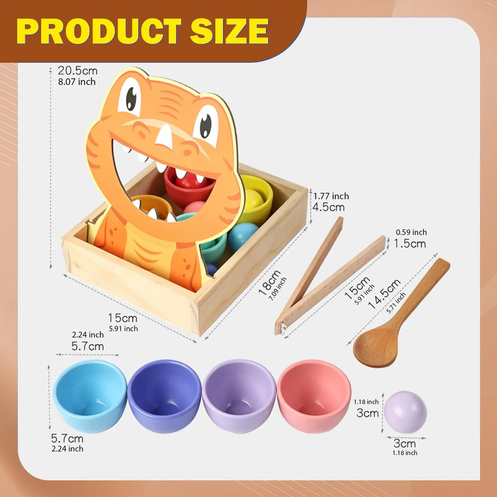 Bolas de arco-íris em copos, brinquedo de classificação de cores, crianças, educacional precoce, meninos, meninas, jogo de correspondência de madeira, habilidades motoras finas, presente de aniversário