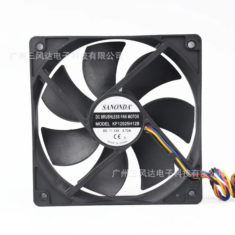 Manufacturer Wholesale KF12025H12B for 12025 DC 12V 0.72A 4-Wire Chassis Fan with Speed Regulation