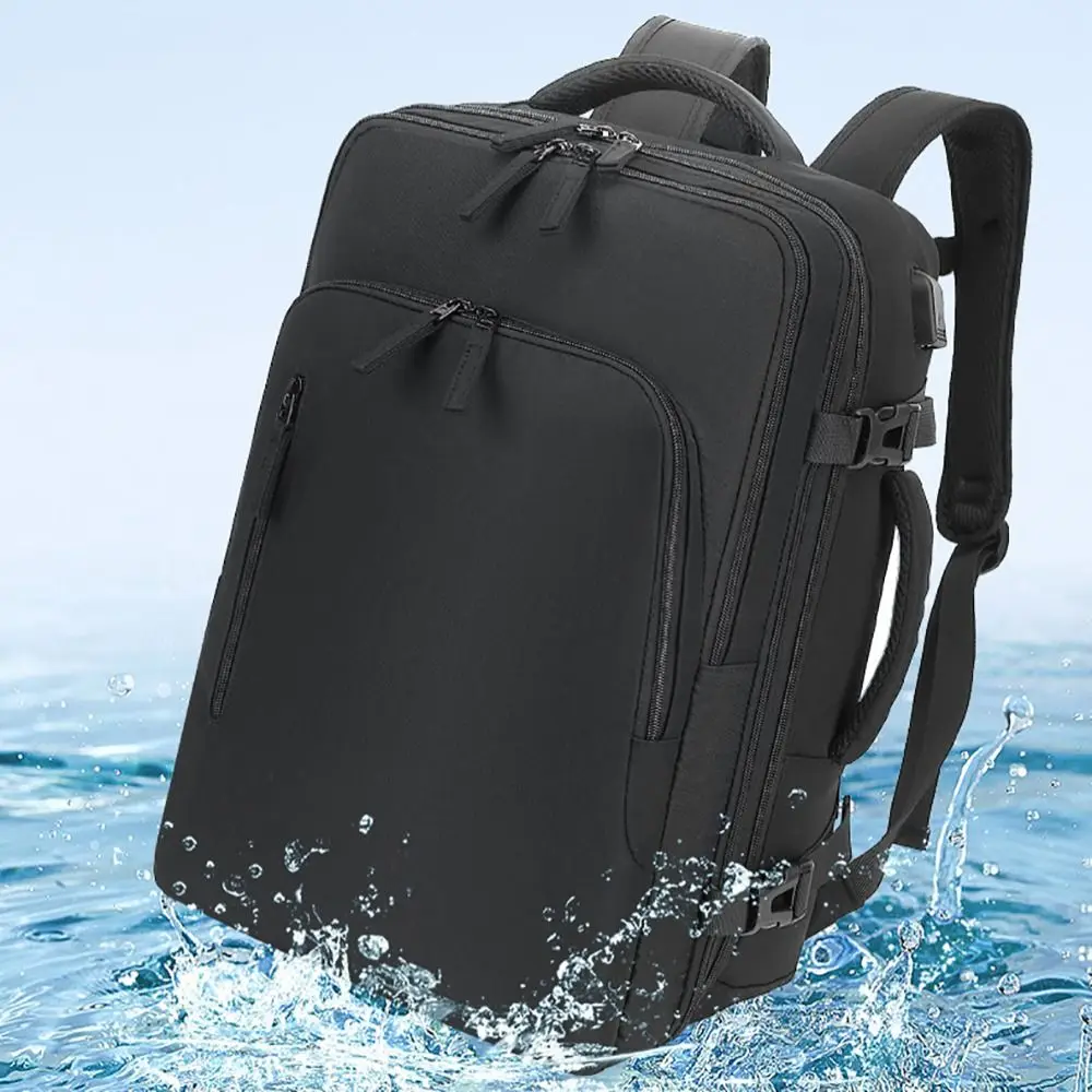 New Polyester Fiber Expandable Travel Backpack Large Capacity Waterproof Business Backpack Multi-purpose Traveling Bag Men