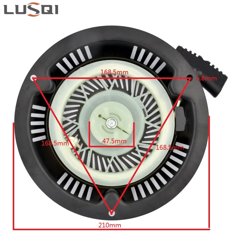Imagem -03 - Lusqi Recoil Puxar Mão Starter Gasolina Cortador de Grama Conjunto Ferramentas de Construção Máquina Peças Acessórios para 1p70