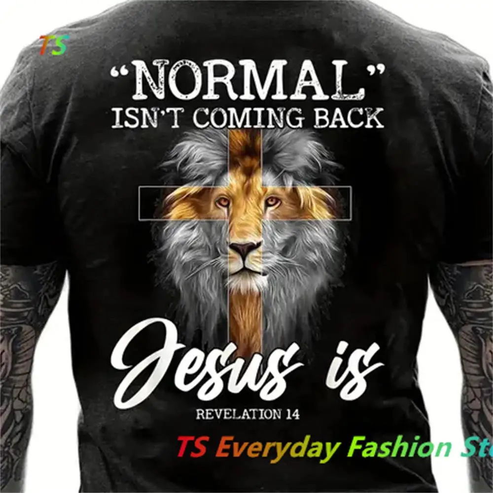 Camiseta Harajuku extragrande para homens e mulheres, camisetas gráficas, tops cristãos, Jesus é cruz, normal, não vai voltar, algodão