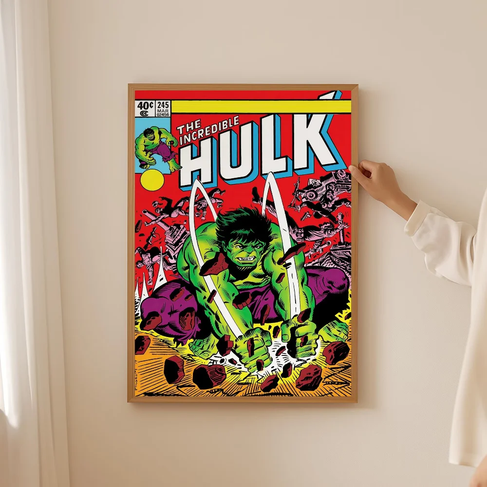خارقة HULK ريترو كاريكاتير المشارك لزجة جدار الفن الطباعة غرفة المعيشة المنزلي غرفة نوم بار ديكور جمالي