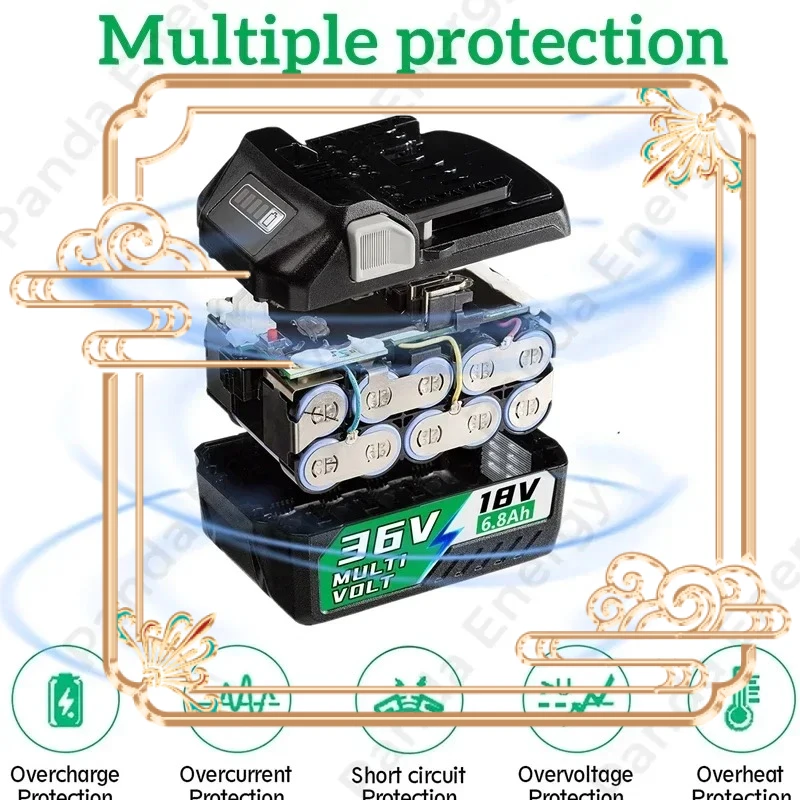 Для Hitachi/HiKOKI 18 В литий-ионный аккумулятор 6000 мАч для BSL1830 BSL1850 BSL1860 BCL1815 EBM1830 BSL1840 330139 DS18DBL Для Hitachi/HiKOKI 18 В литий-ионный аккумулятор 6000 мАч для BSL1830 BSL1850 BSL1860 BCL1815 EBM1830 BSL1840 330139 DS18DBL