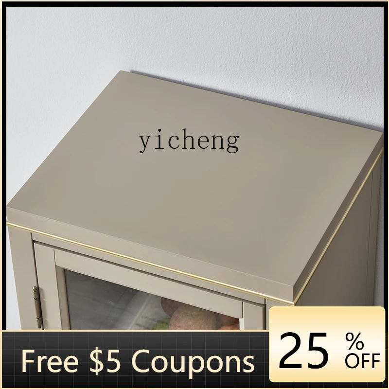 

GZ light luxury small wine cabinet solid wood corner floor-to-ceiling narrow vertical cabinet living room against