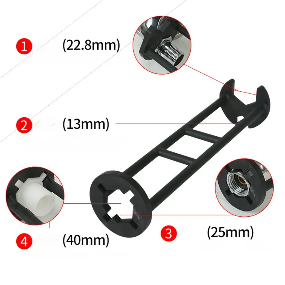 Multifunctional Sink Wrench Carbon Steel Water Faucet Hose Hexagonal Sleeve Four Prongs Hexagonal Wrench Maintenance Tool