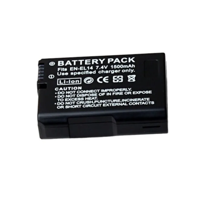 7.4V 1500mAh EN-EL14 High Quality Li-Ion Battery Pack for Nikon D3100 D3200 D3300 D3400 D5100 D5200 Camera Batteries