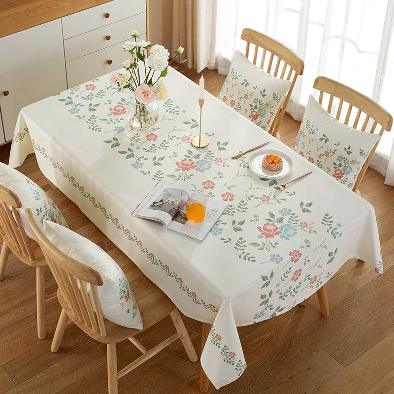 Nordic Tablecloth Fabric Art Small Fresh Ins Pastoral Style Waterproof and Oil Resistant Tea Table Tablecloth Rectangular Nappe