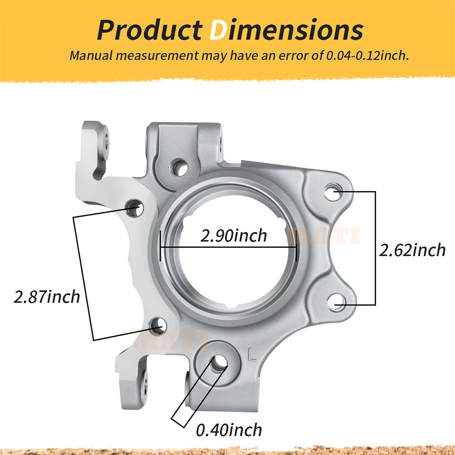 M MATI Rear Left Hand Wheel Bearing Carrier & Bearing/Ring Clip For Polaris RZR 1000 XP/XP 4 2014-2017 5138415