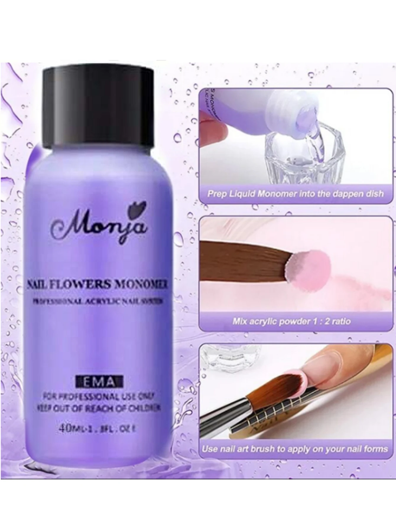 7개 네일 아크릴 파우더 세트, 크리스탈 아크릴 액체 네일 아트 키트, 네일 브러쉬 - 초보자를 위한 매니큐어 도구 세트