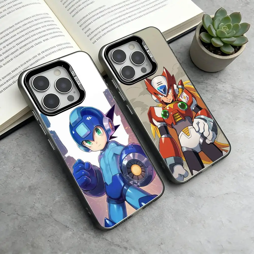 

M-Mega Man Phone Case For iPhone 17,16,15,14,13,12,11 Plus,Pro Max,XS,Colorful Silver Black Cover