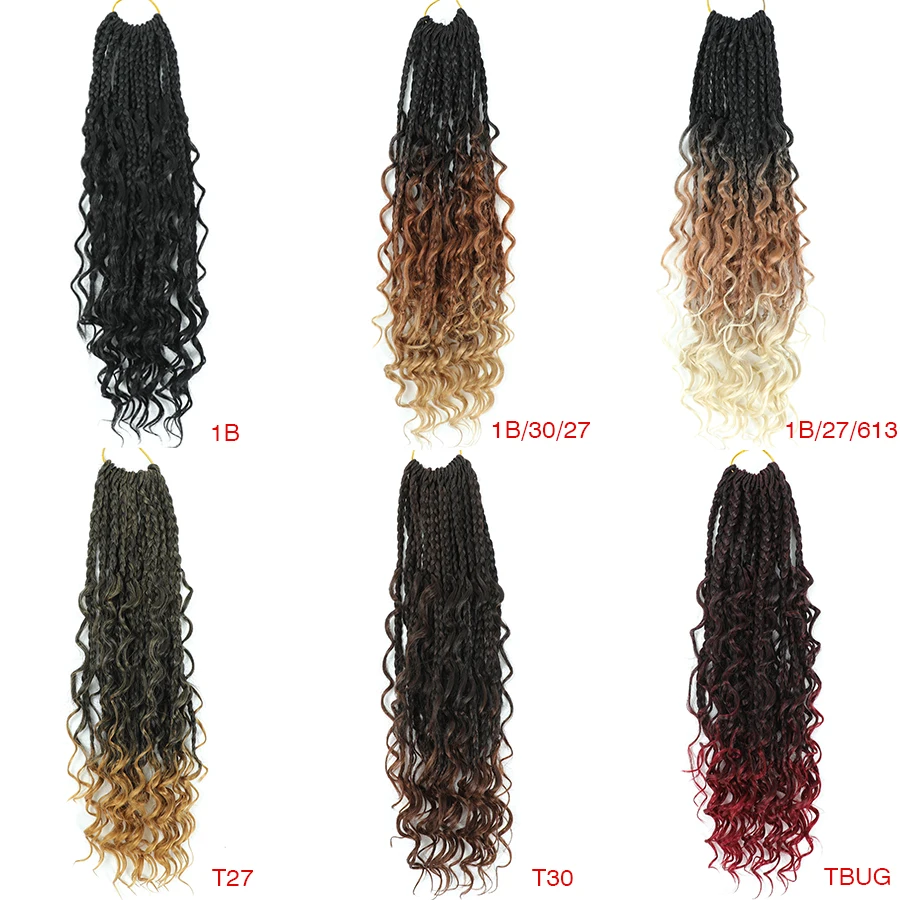 TOMO Boho Box Braids Crochet Hair Synthetic Braiding Hair Extensions 14 18Inch Goddess Box Braids Crochet Hair for Black Women