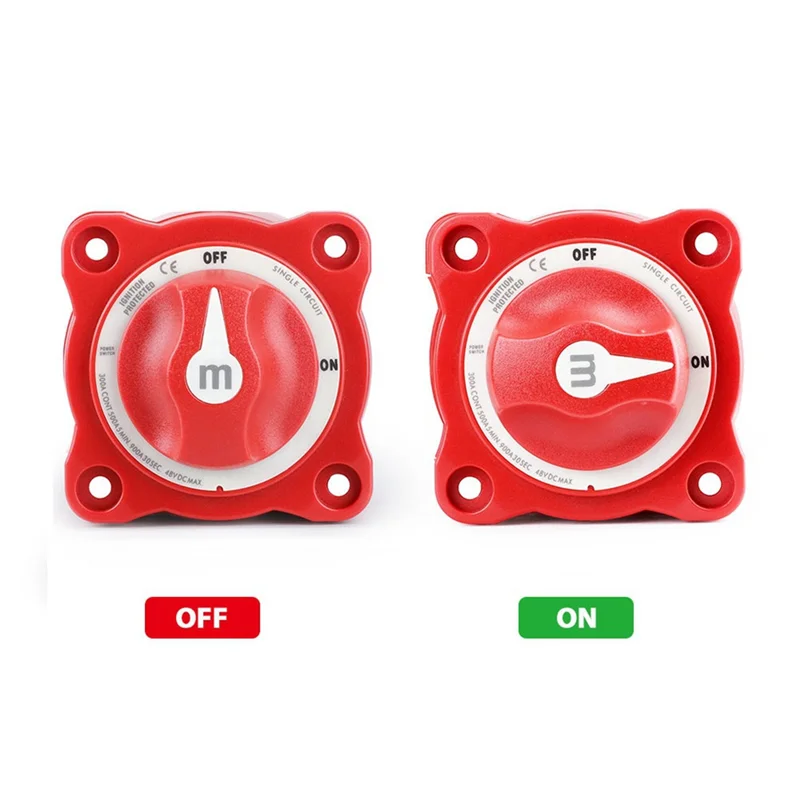 Mini Switch Cut On/Off Marine Boat 12-48V 100-300A Battery Switch Isolator Disconnect Rotary, Selector 3 Position