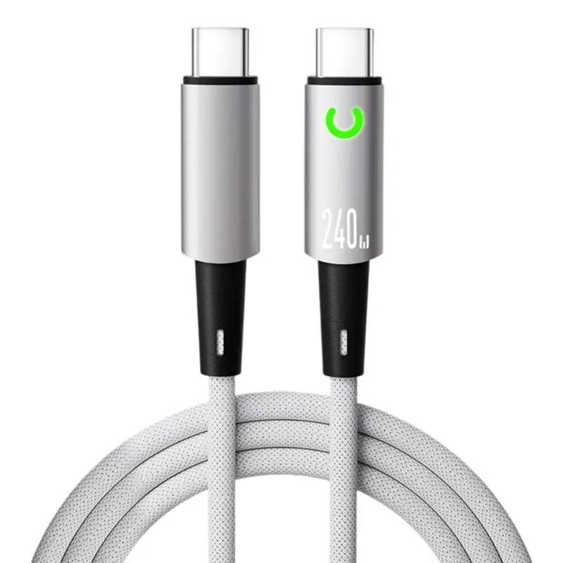 31BA Type C to Type C Cord with Fabric Build and Light View Charging Cord
