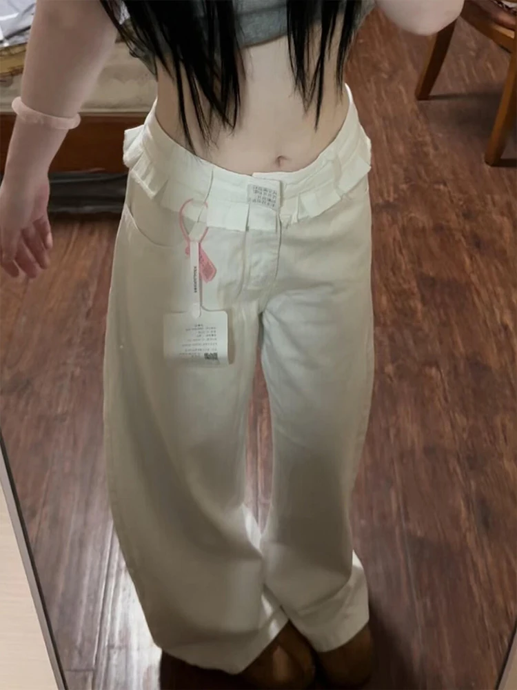 

Прямые джинсы с высокой талией, женские летние тонкие дизайнерские свободные широкие джинсы с ножом, повседневные джинсы с высокой талией