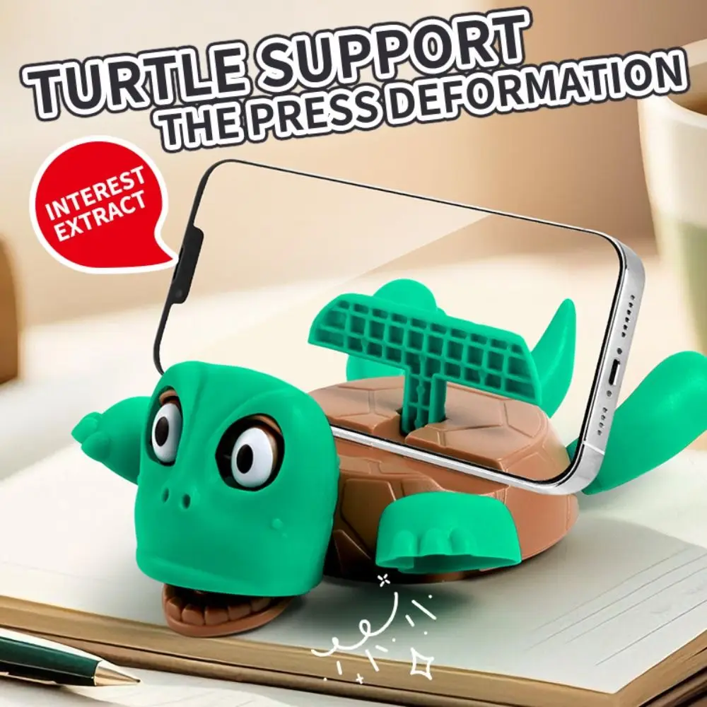 

DIY Assembly Turtle Cell Phone Bracket ABS Frightened Turtle Panicked Turtle Coaster Funny Expression Gaping Eyes