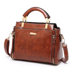 2024 New Women's Shoulder Bag Retro Style PU Leather Crossbody Bags Europe America Fashion Luxury Women Handbags MN-088